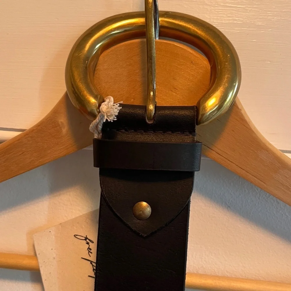 Free People Studded Embossed Leather Belt S/M NWT